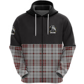 Clayton Clan Half Of Tartan Zipper Hoodie